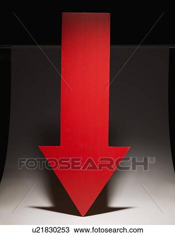 Stock Image - Red Arrow Pointing Downwards. Fotosearch