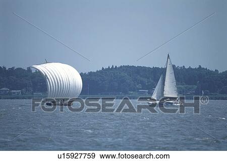 The Sailboats On Kasumigaura Lake View Large Photo Image Stock Photo - The Sailboats On Kasumigaura Lake. Fotosearch