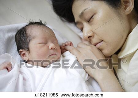 The Baby And Mother Who Sleep View Large Photo Image Stock Photography - The Baby And Mother Who Sleep. Fotosearch
