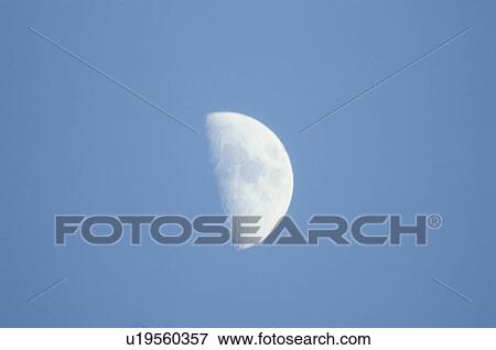 Half Moon In Daytime View Large Photo Image Stock Photo - Half Moon In Daytime. Fotosearch