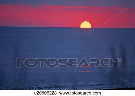 Sunset At Sea View Large Photo Image Stock Photo - Sunset At Sea. Fotosearch