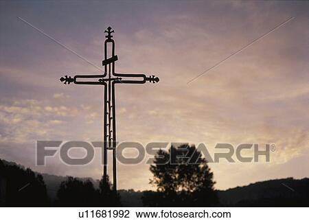 A Cross In Twilight View Large Photo Image Stock Image - A Cross In Twilight. Fotosearch