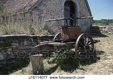 A Stone-Made Hut And A Cart View Large Photo Image Stock Photo - A Stone-Made Hut And A Cart. Fotosearch