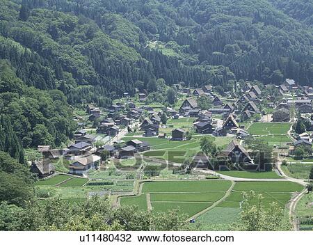 A Village Between Mountains View Large Photo Image Stock Image - A Village Between Mountains. Fotosearch
