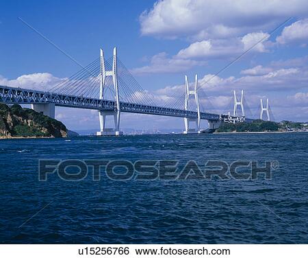 Stock Photograph - Seto Ohashi Bridge. Fotosearch