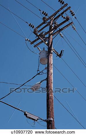 Stock Image - Utility Pole And Wiring. Fotosearch