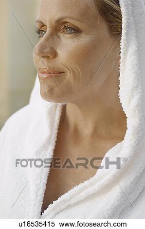 Mature woman in dressing gown View Large Photo Image Stock Photography - Mature woman in dressing gown. Fotosearch