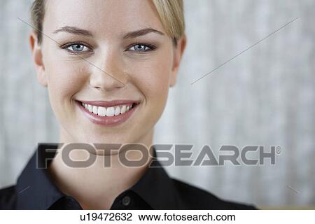 Stock Image - Young woman (portrait). Fotosearch