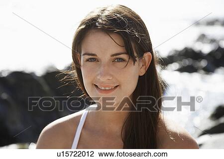 Stock Image - Portrait of young woman. Fotosearch