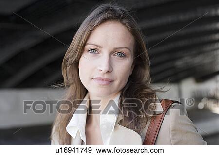 Stock Photo - Young woman (portrait). Fotosearch