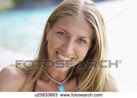 Portrait of mid adult woman View Large Photo Image Stock Image - Portrait of mid adult woman. Fotosearch
