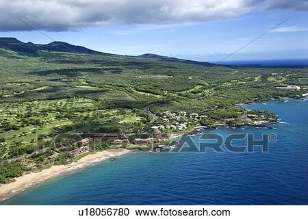 Stock Image - Aerial of Maui coastline.. Fotosearch
