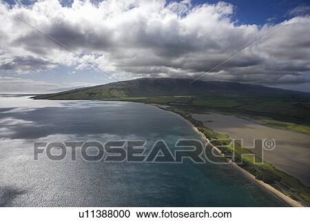 Stock Image - Aerial of Maui, Hawaii coast. Fotosearch