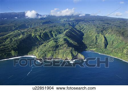 Aerial view of Maui, Hawaii coastline. View Large Photo Image Picture - Aerial view of Maui, Hawaii coastline.. Fotosearch