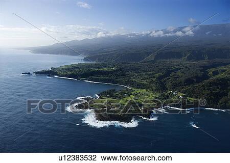 Stock Image - Aerial view of Maui, Hawaii coastline. Fotosearch