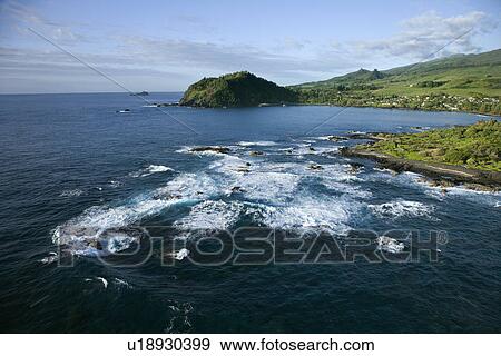 Aerial view of Pacific ocean on rocky Maui, Hawaii coast. View Large Photo Image Stock Photo - Aerial view of Pacific ocean on rocky Maui, Hawaii coast.. Fotosearch