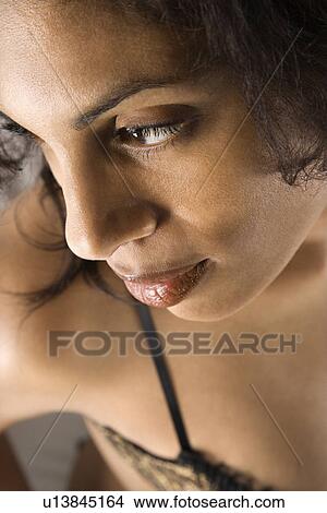 Picture - Close up portrait of attractive woman.. Fotosearch