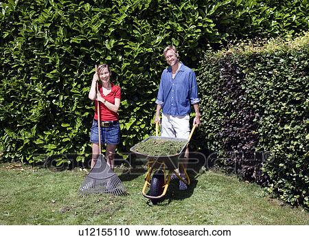 Portrait of couple with garden tools View Large Photo Image Stock Image - Portrait of couple with garden tools. Fotosearch