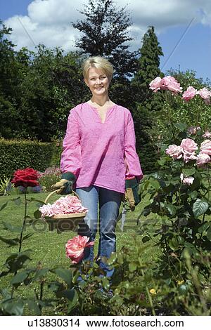 Picture - Portrait of women gardener. Fotosearch