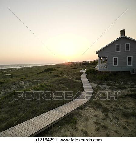 Coastal beach house with wooden boardwalk at Bald Head Island, North Carolina View Large Photo Image Stock Image - Coastal beach house with wooden boardwalk at Bald Head Island, North Carolina. Fotosearch