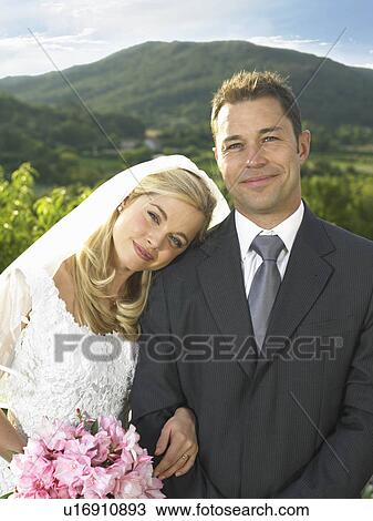 Portrait of bride and groom View Large Photo Image Stock Image - Portrait of bride and groom. Fotosearch