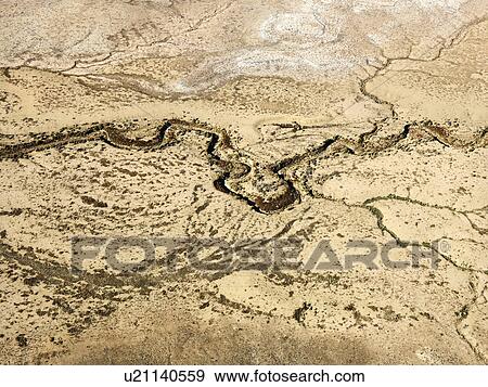 Aerial of Colorado desert landscape with dried riverbed. View Large Photo Image Stock Photo - Aerial of Colorado desert landscape with dried riverbed.. Fotosearch