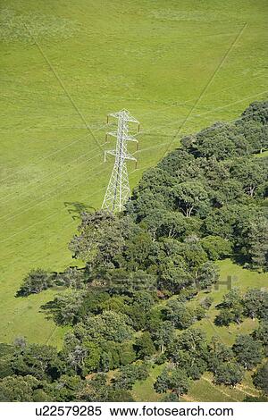 Aerial of landscape with power line. View Large Photo Image Stock Photography - Aerial of landscape with power line.. Fotosearch