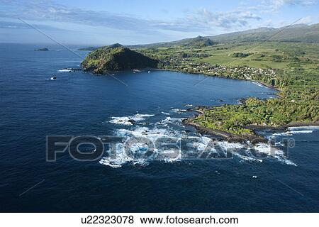 Aerial of Maui, Hawaii coastal landscape View Large Photo Image Stock Photo - Aerial of Maui, Hawaii coastal landscape. Fotosearch