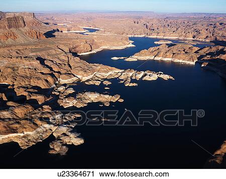 Aerial view of Lake Powell and Glen Canyon. View Large Photo Image Stock Image - Aerial view of Lake Powell and Glen Canyon.. Fotosearch