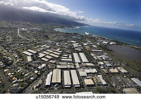 Aerial of Maui coastline with buildings and roads. View Large Photo Image Stock Photo - Aerial of Maui coastline with buildings and roads.. Fotosearch