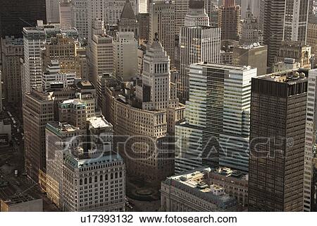 Aerial view of buildings in New York City View Large Photo Image Stock Image - Aerial view of buildings in New York City. Fotosearch