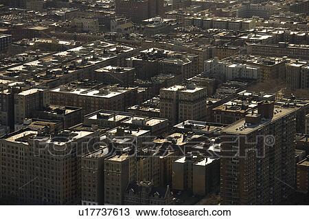 Stock Image - Aerial view of buildings in New York City. Fotosearch
