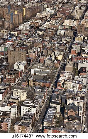 Aerial view of buildings in New York City View Large Photo Image Stock Photo - Aerial view of buildings in New York City. Fotosearch