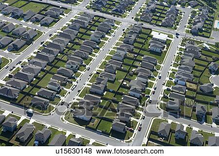 Aerial view of suburb View Large Photo Image Stock Photo - Aerial view of suburb. Fotosearch