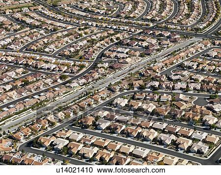 Aerial view of suburban neighborhood urban sprawl in Las Vegas, Nevada. View Large Photo Image Stock Image - Aerial view of suburban neighborhood urban sprawl in Las Vegas, Nevada.. Fotosearch