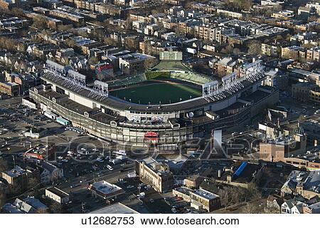 Aerial view of Wrigley Field in Chicago, Illinois. View Large Photo Image Stock Image - Aerial view of Wrigley Field in Chicago, Illinois.. Fotosearch