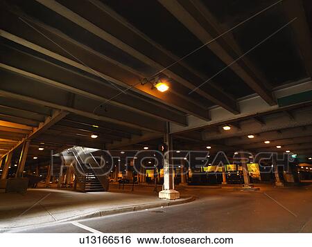 Urban parking under building in Chicago, Illinois. View Large Photo Image Stock Photograph - Urban parking under building in Chicago, Illinois.. Fotosearch