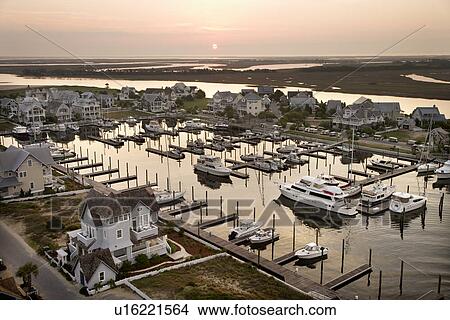 Aerial view of boats at marina on Bald Head Island, North Carolina View Large Photo Image Picture - Aerial view of boats at marina on Bald Head Island, North Carolina. Fotosearch