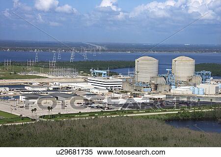 Aerial view of nuclear power plant on Hutchinson Island, Florida. View Large Photo Image Stock Photography - Aerial view of nuclear power plant on Hutchinson Island, Florida.. Fotosearch