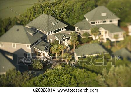 Aerial view of residential community on Bald Head Island, North Carolina. View Large Photo Image Picture - Aerial view of residential community on Bald Head Island, North Carolina.. Fotosearch