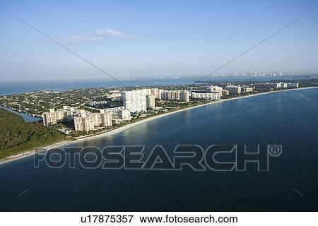 Aerial view of resort buildings on Key Biscayne beach, Florida View Large Photo Image Stock Photo - Aerial view of resort buildings on Key Biscayne beach, Florida. Fotosearch