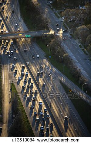 Aerial view of traffic on Dan Ryan Expressway in Chicago, Illinois. View Large Photo Image Picture - Aerial view of traffic on Dan Ryan Expressway in Chicago, Illinois.. Fotosearch
