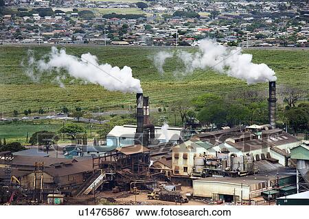 Factory smokestacks spouting white clouds View Large Photo Image Stock Photo - Factory smokestacks spouting white clouds. Fotosearch