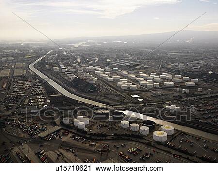 Liquid storage tanks oil refinery View Large Photo Image Stock Image - Liquid storage tanks oil refinery. Fotosearch