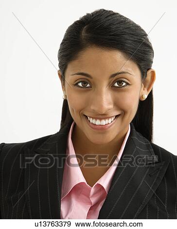Stock Photo - Portrait of smiling businesswoman. Fotosearch