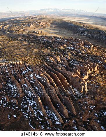 Aerial landscape of canyon in Arches National Park, Utah, United States View Large Photo Image Stock Photo - Aerial landscape of canyon in Arches National Park, Utah, United States. Fotosearch