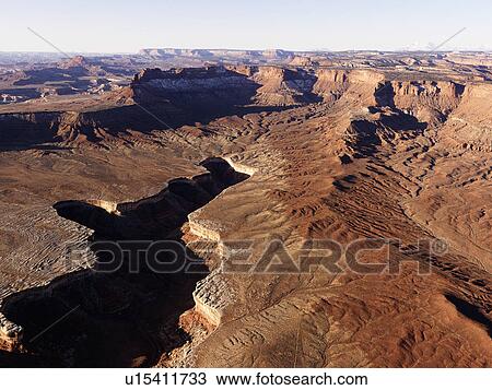 Aerial landscape of canyon in Canyonlands National Park, Utah, United States. View Large Photo Image Stock Image - Aerial landscape of canyon in Canyonlands National Park, Utah, United States.. Fotosearch
