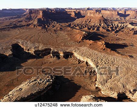 Aerial landscape of canyon in Canyonlands National Park, Utah, United States View Large Photo Image Stock Photo - Aerial landscape of canyon in Canyonlands National Park, Utah, United States. Fotosearch