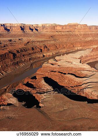 Aerial landscape of river canyon in Canyonlands National Park, Utah, United States. View Large Photo Image Stock Photo - Aerial landscape of river canyon in Canyonlands National Park, Utah, United States.. Fotosearch