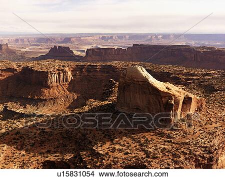 Aerial landscape of rock formations in Canyonlands National Park, Utah, United States. View Large Photo Image Picture - Aerial landscape of rock formations in Canyonlands National Park, Utah, United States.. Fotosearch